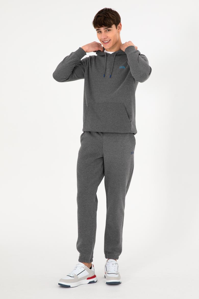 Erkek Koyu Antrasit Melanj Şardonlu Eşofman Altı - 50295146047