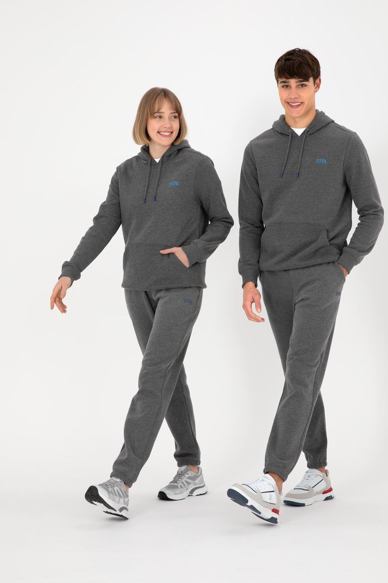 Erkek Koyu Antrasit Melanj Şardonlu Eşofman Altı