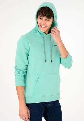 Erkek Kapüşonlu Mint Basic Şardonlu Sweatshirt - 50295176163