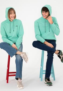 Erkek Kapüşonlu Mint Basic Şardonlu Sweatshirt - 50295176163
