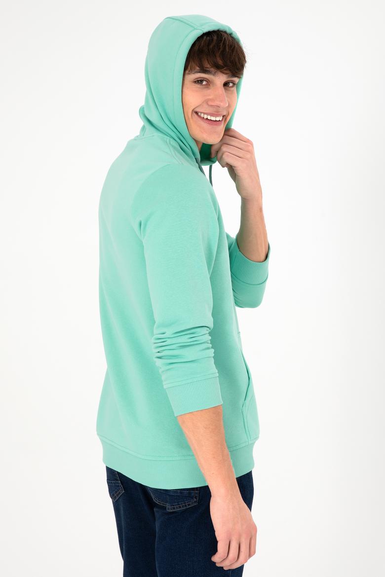 Erkek Kapüşonlu Mint Basic Şardonlu Sweatshirt - 50295176163