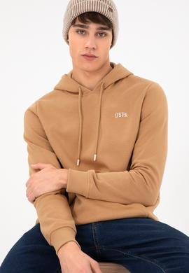 Erkek Kapüşonlu Camel Basic Şardonlu Sweatshirt - 50295176023