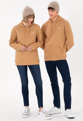 Erkek Kapüşonlu Camel Basic Şardonlu Sweatshirt - 50295176023