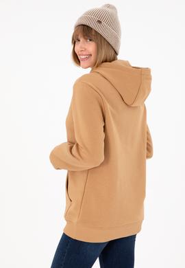 Erkek Kapüşonlu Camel Basic Şardonlu Sweatshirt - 50295176023
