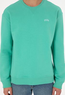 Erkek Bisiklet Yaka Mint Basic Şardonlu Sweatshirt - 50295148203
