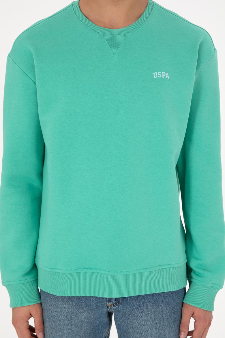 Erkek Bisiklet Yaka Mint Basic Şardonlu Sweatshirt - 50295148203