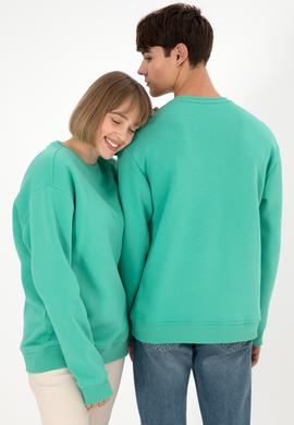 Erkek Bisiklet Yaka Mint Basic Şardonlu Sweatshirt - 50295148203