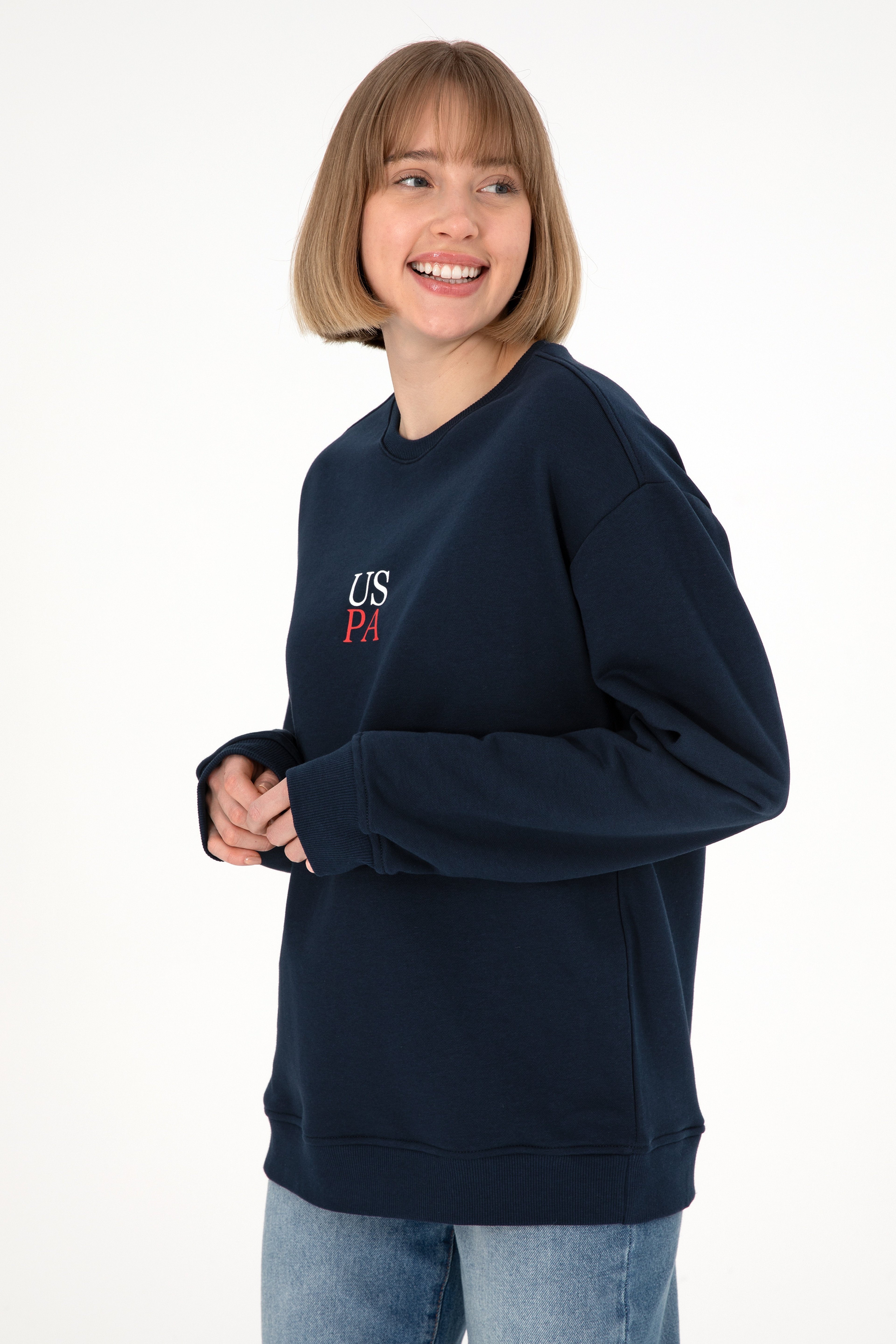 Erkek Lacivert Basic Sweatshirt - Image 3