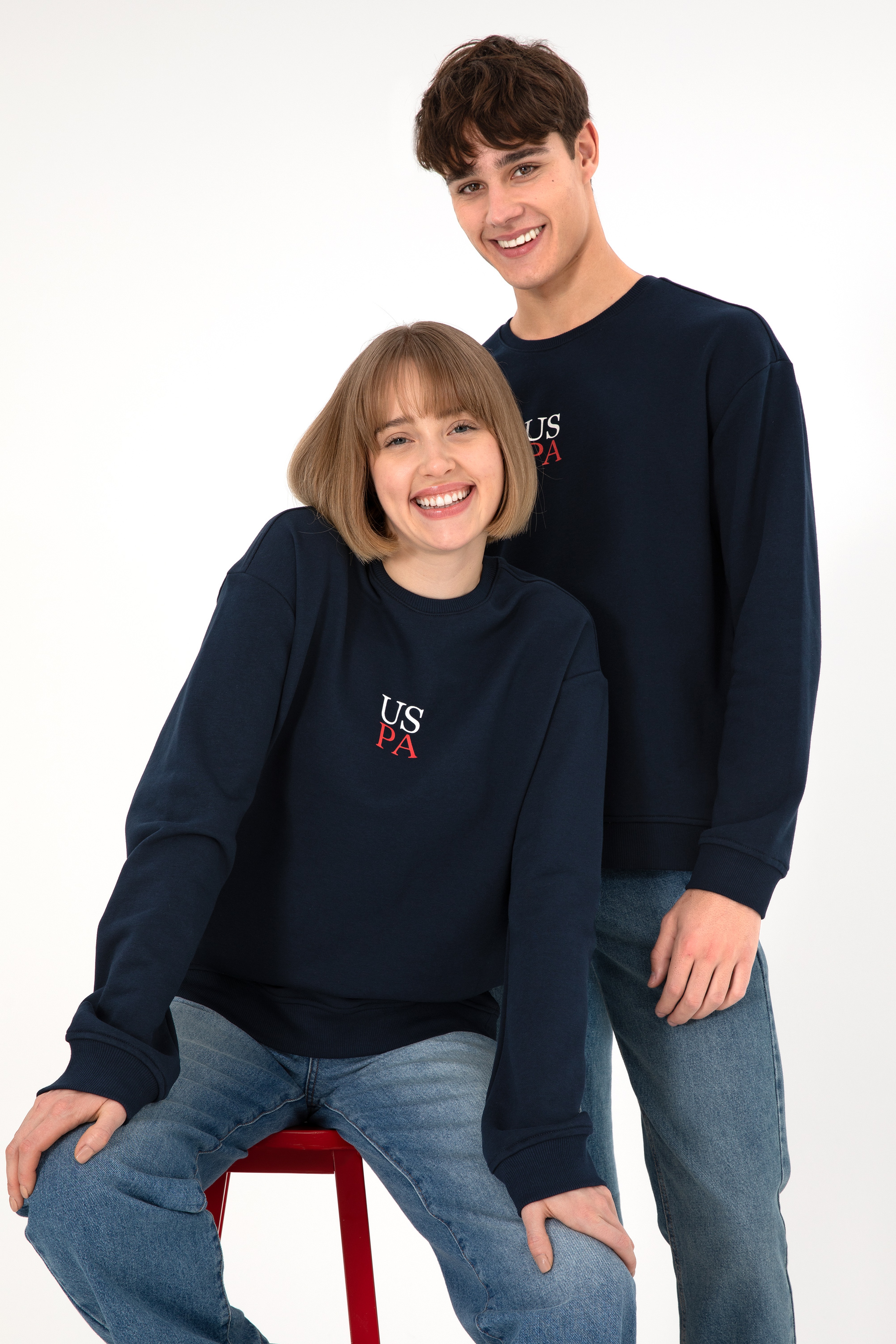 Erkek Lacivert Basic Sweatshirt - Image 1