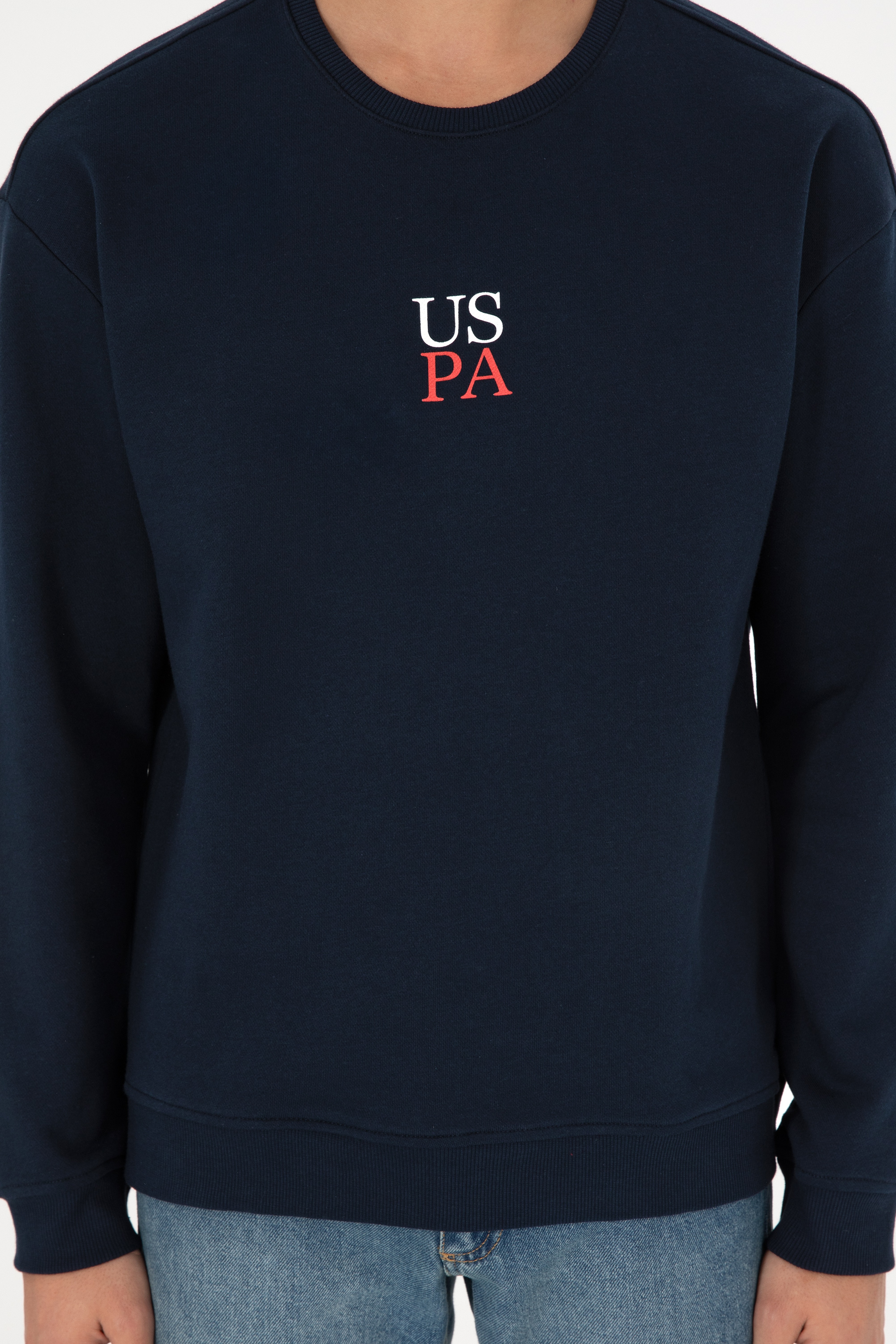 Erkek Lacivert Basic Sweatshirt - Image 7