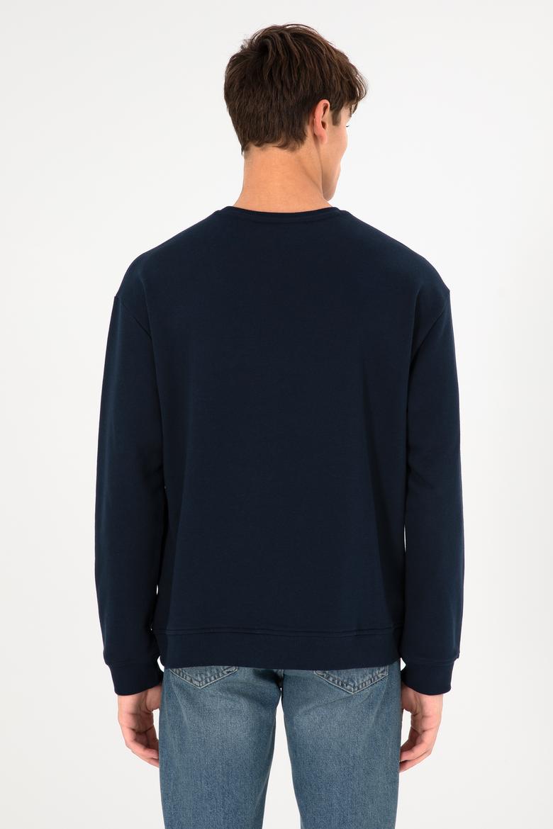 Erkek Lacivert Basic Sweatshirt - 50293420069
