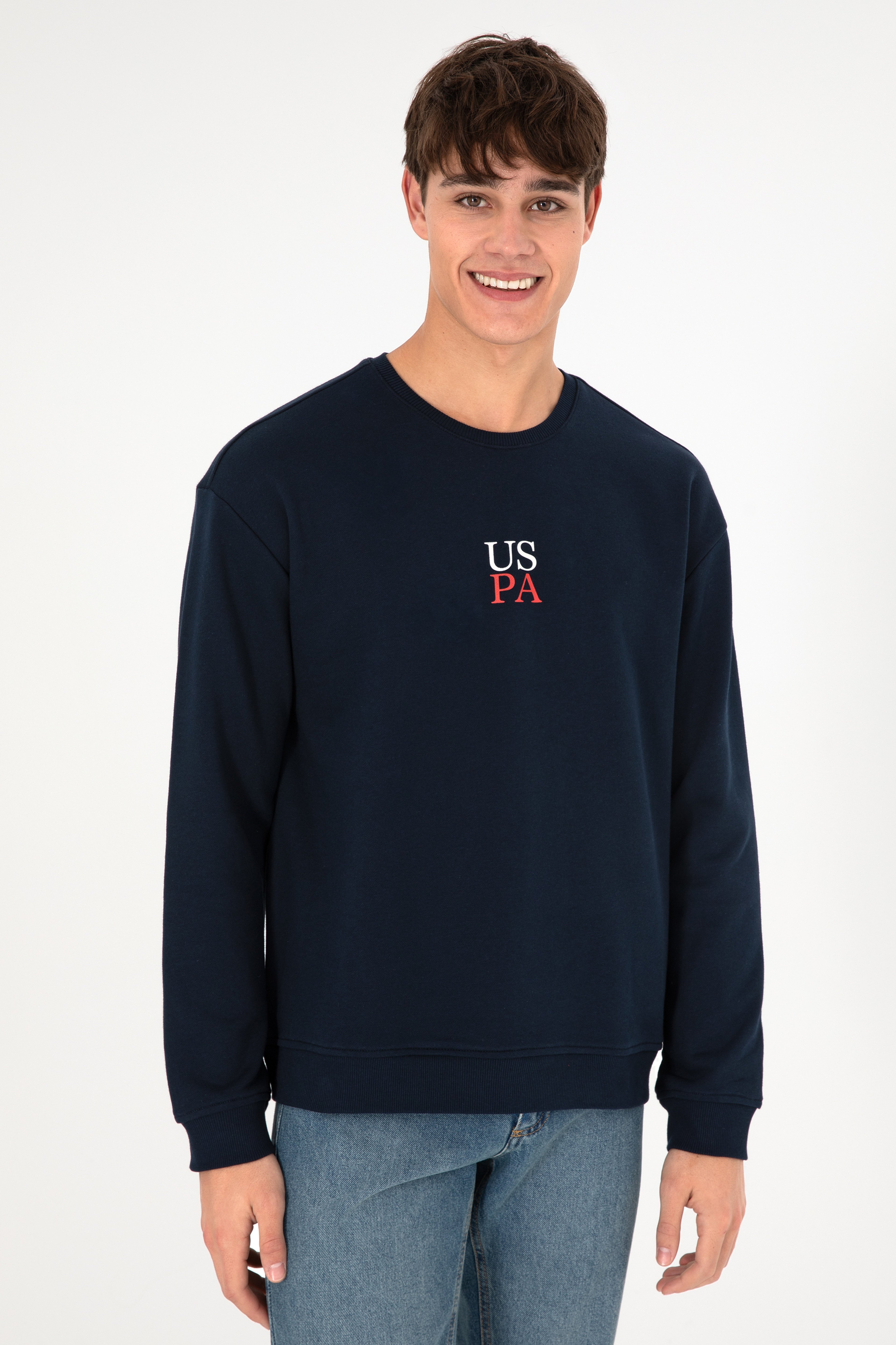 Erkek Lacivert Basic Sweatshirt - Image 5