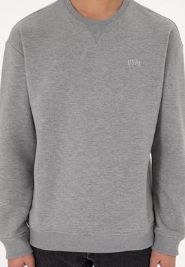 Erkek Bisiklet Yaka Gri Melanj Basic Şardonlu Sweatshirt - 50295148180