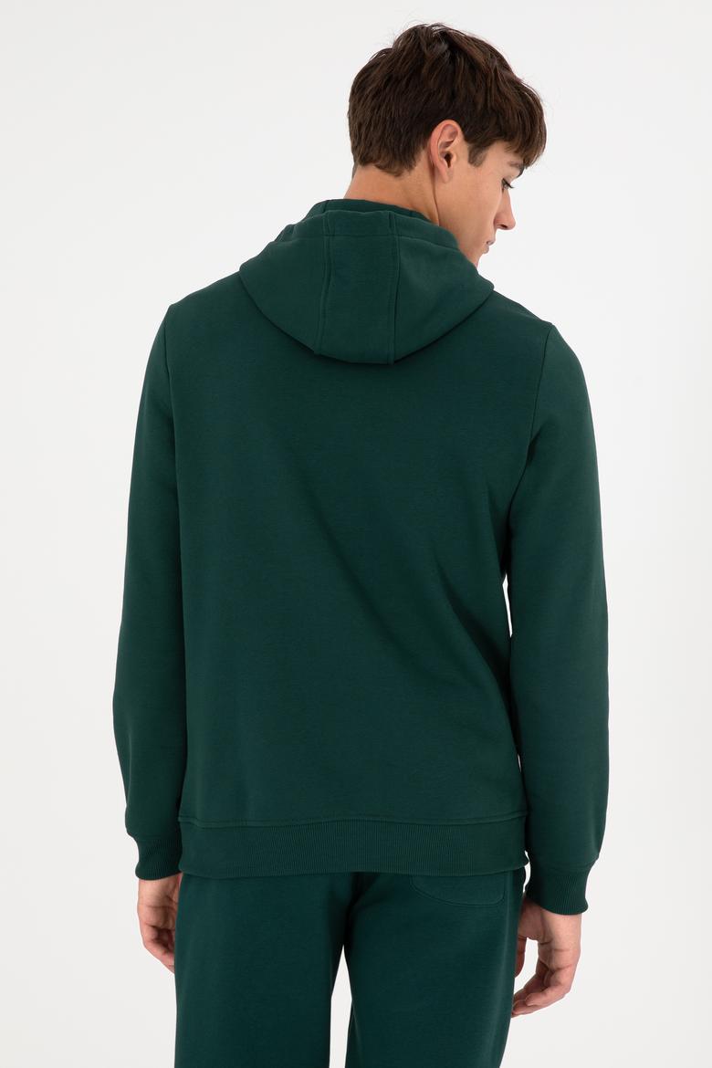 Erkek Koyu Yeşil Basic Sweatshirt - 50295176123