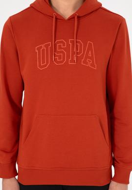 Erkek Regular Fit Kapüşonlu Kiremit Basic Sweatshirt - 50295175026