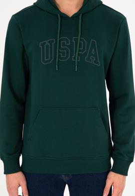 Erkek Regular Fit Kapüşonlu Koyu Yeşil Basic Sweatshirt - 50295175079