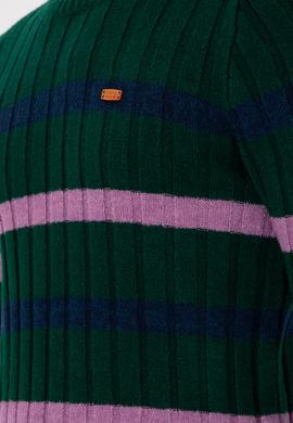 Erkek Regular Fit Bisiklet Yaka Koyu Yeşil Kazak - 50293109016