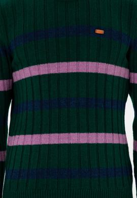 Erkek Regular Fit Bisiklet Yaka Koyu Yeşil Kazak - 50293109016