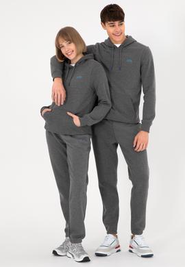 Erkek Kapüşonlu Antrasit Melanj Basic Şardonlu Sweatshirt - 50295176133