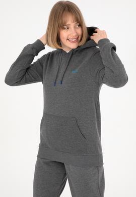 Erkek Kapüşonlu Antrasit Melanj Basic Şardonlu Sweatshirt - 50295176133