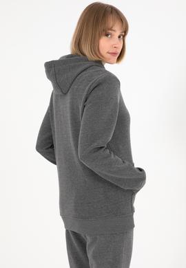 Erkek Kapüşonlu Antrasit Melanj Basic Şardonlu Sweatshirt - 50295176133