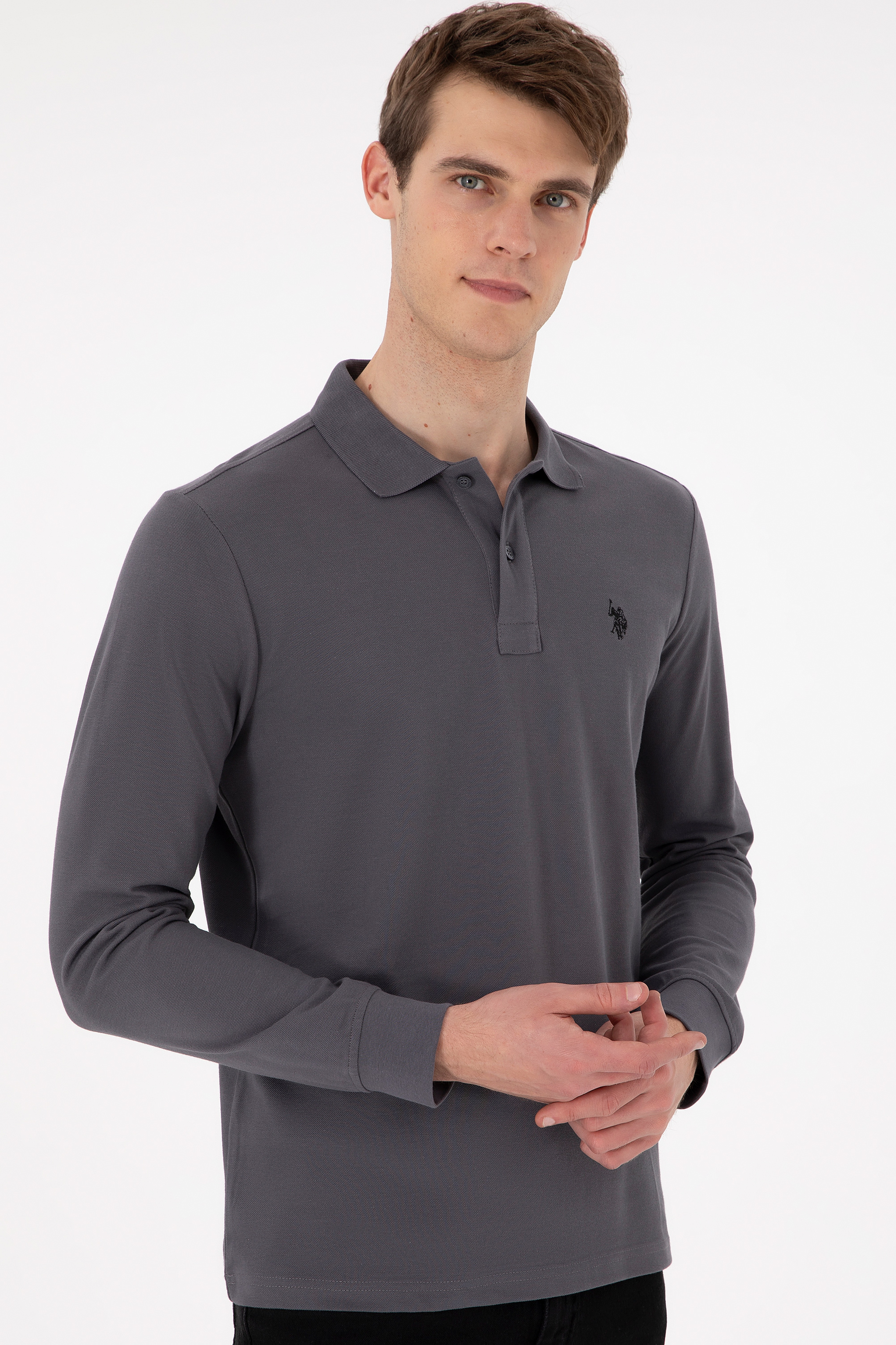 Erkek Antrasit Basic Sweatshirt - Image 3
