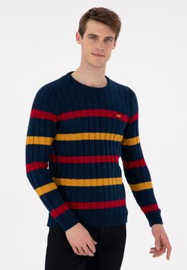 Erkek Regular Fit Bisiklet Yaka Lacivert Kazak - 50293109035