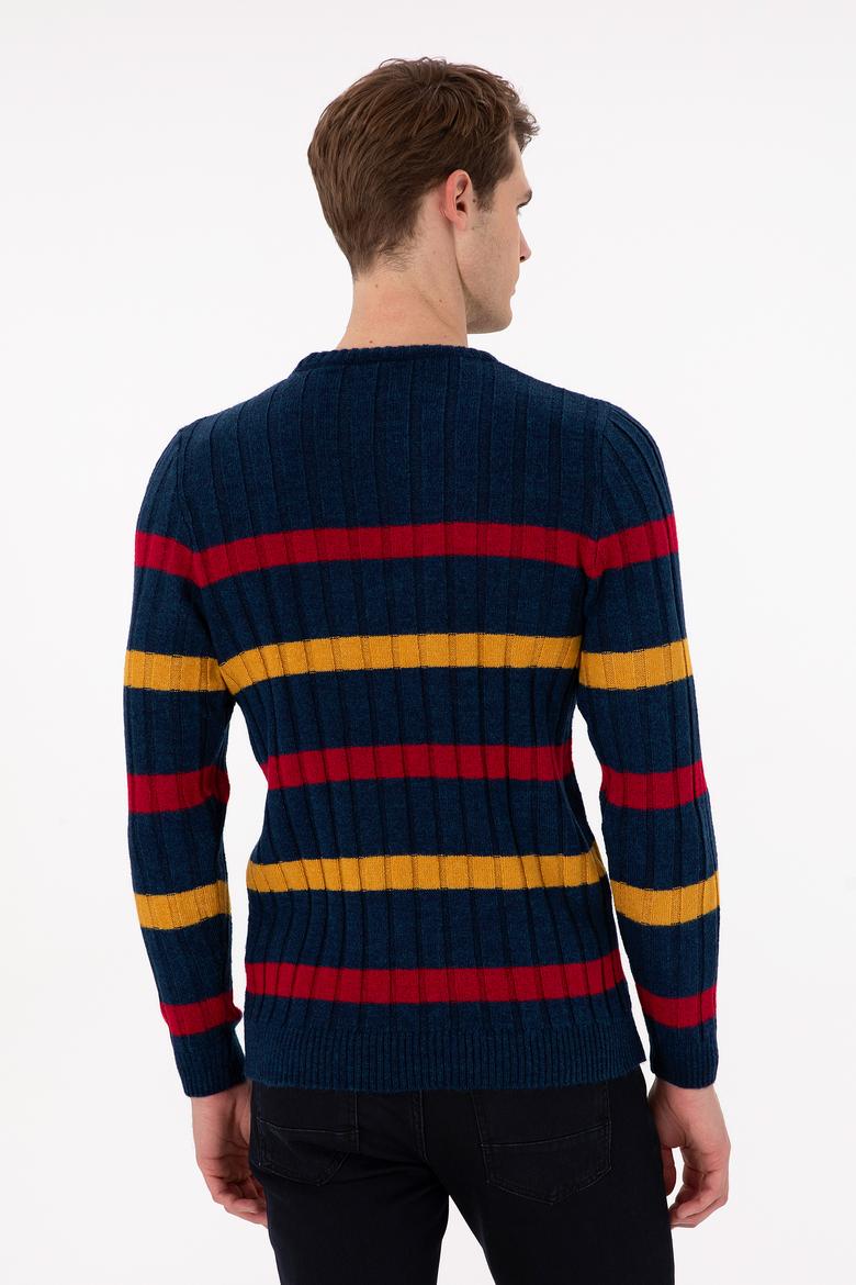 Erkek Regular Fit Bisiklet Yaka Lacivert Kazak - 50293109035