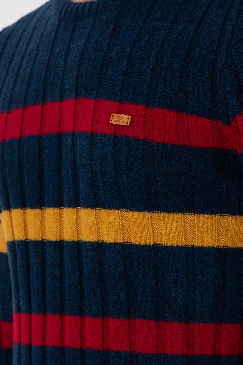 Erkek Regular Fit Bisiklet Yaka Lacivert Kazak - 50293109035