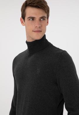 Erkek Antrasit Melanj Basic Kazak - 50294781061