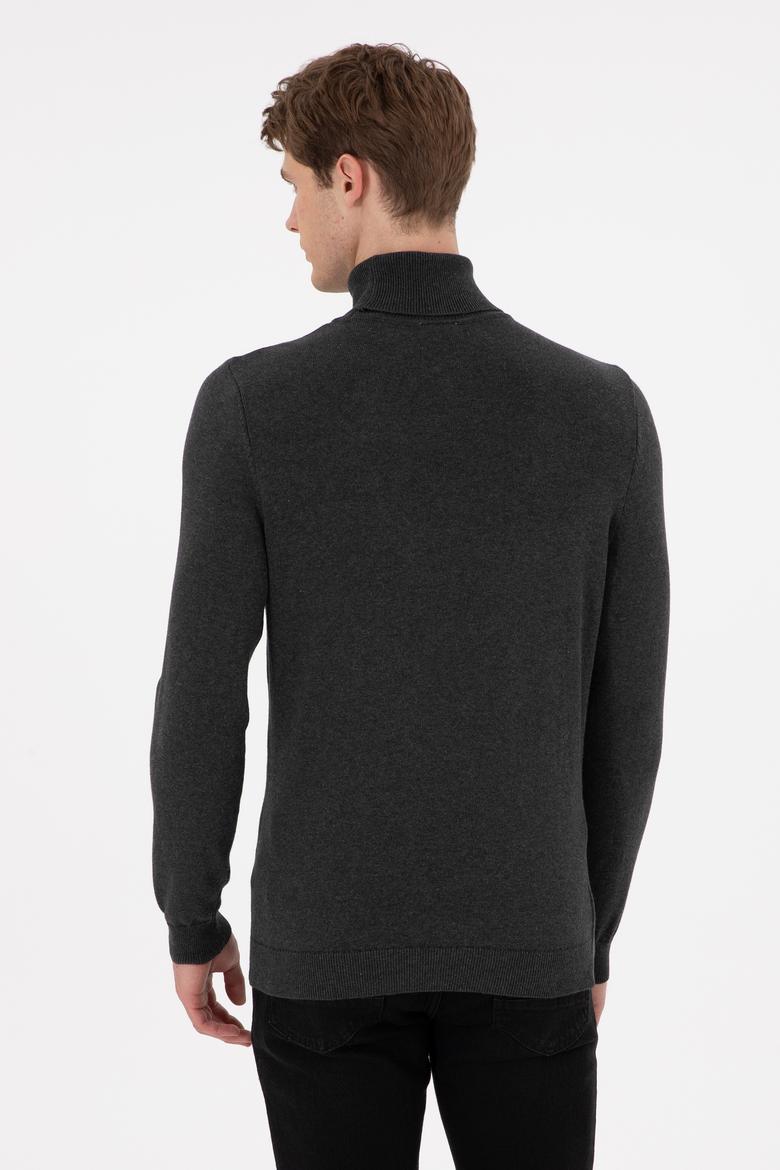 Erkek Antrasit Melanj Basic Kazak - 50294781061