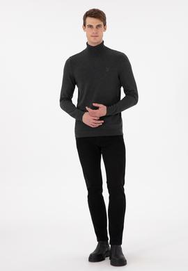 Erkek Antrasit Melanj Basic Kazak - 50294781061