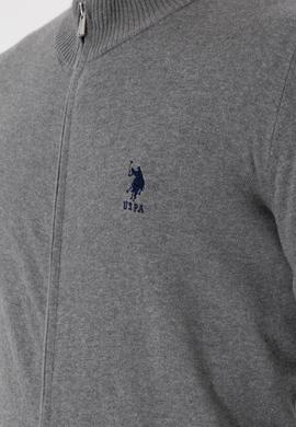 Erkek Gri Melanj Basic Triko Hırka - 50293526033