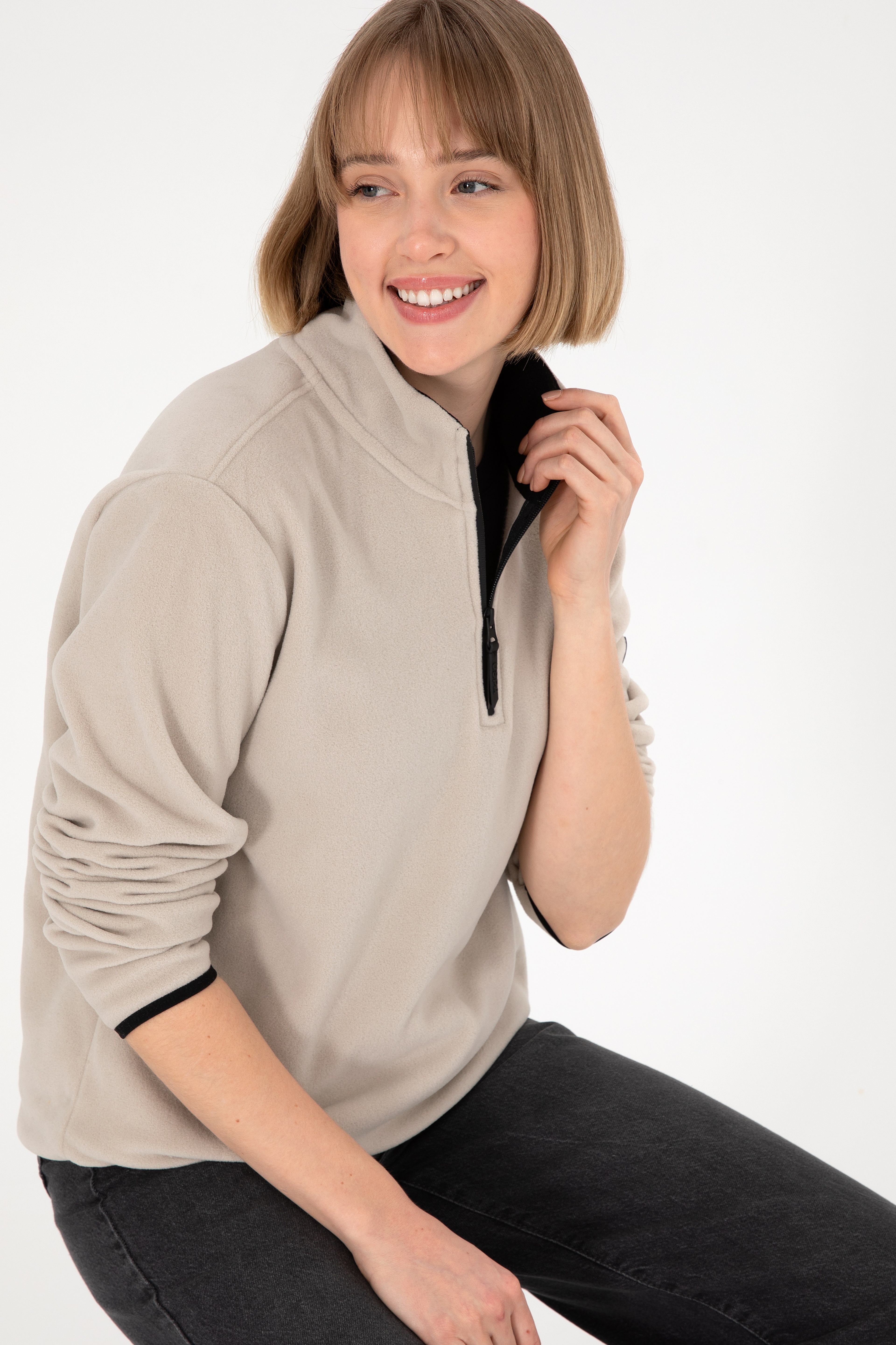 Erkek Taş Basic Sweatshirt - Image 3