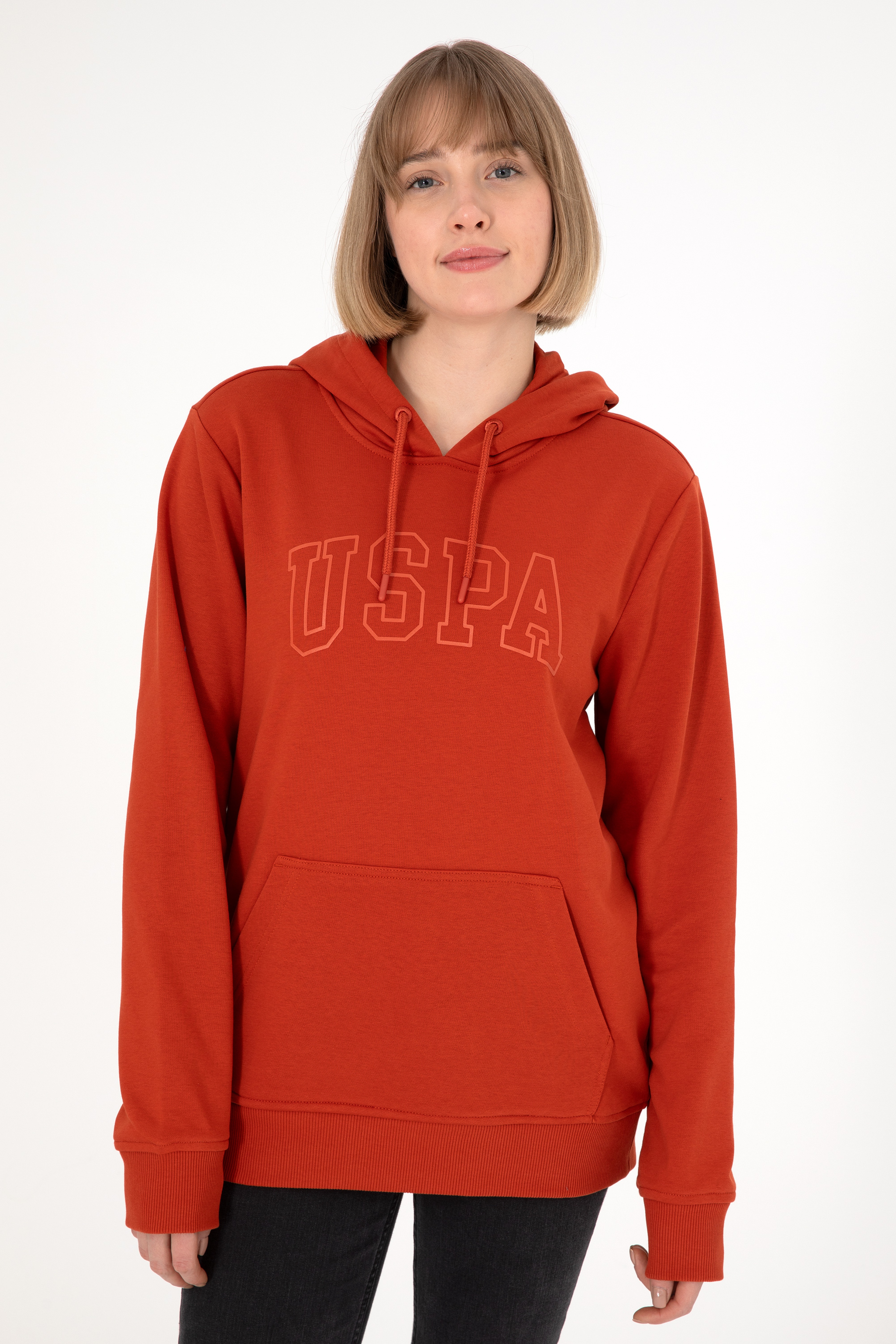 Erkek Regular Fit Kapüşonlu Kiremit Basic Sweatshirt - Image 3