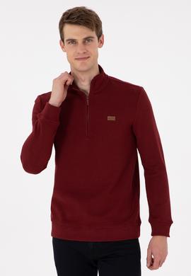 Erkek Bordo Basic Sweatshirt - 50298243051