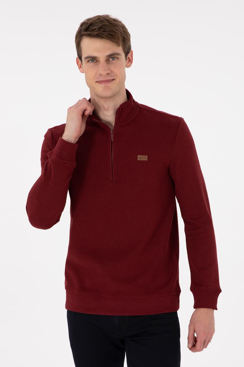 Erkek Bordo Basic Sweatshirt