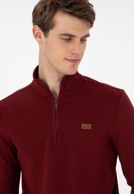 Erkek Bordo Basic Sweatshirt - 50298243051
