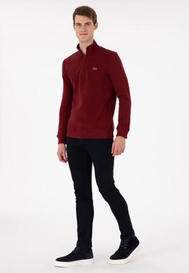 Erkek Bordo Basic Sweatshirt - 50298243051