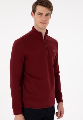 Erkek Bordo Basic Sweatshirt - 50298243051