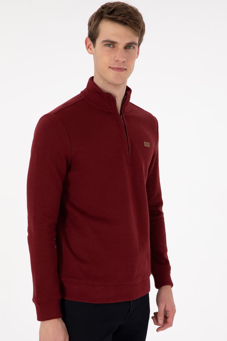 Erkek Bordo Basic Sweatshirt - 50298243051