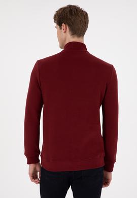 Erkek Bordo Basic Sweatshirt - 50298243051
