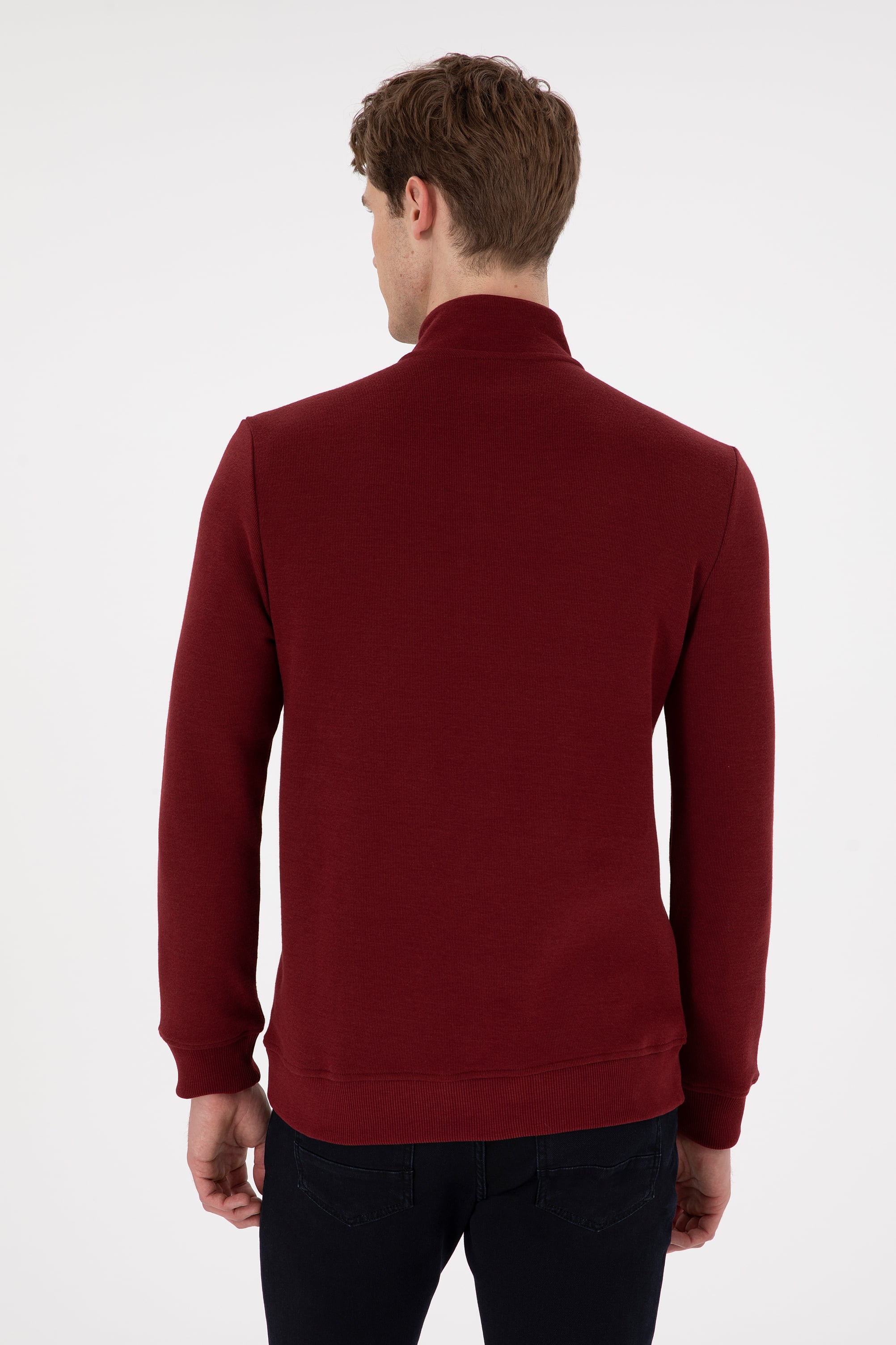 Erkek Bordo Basic Sweatshirt