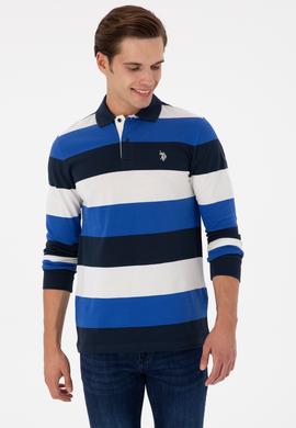 Erkek Regular Fit Polo Yaka Saks Sweatshirt - 50293428087