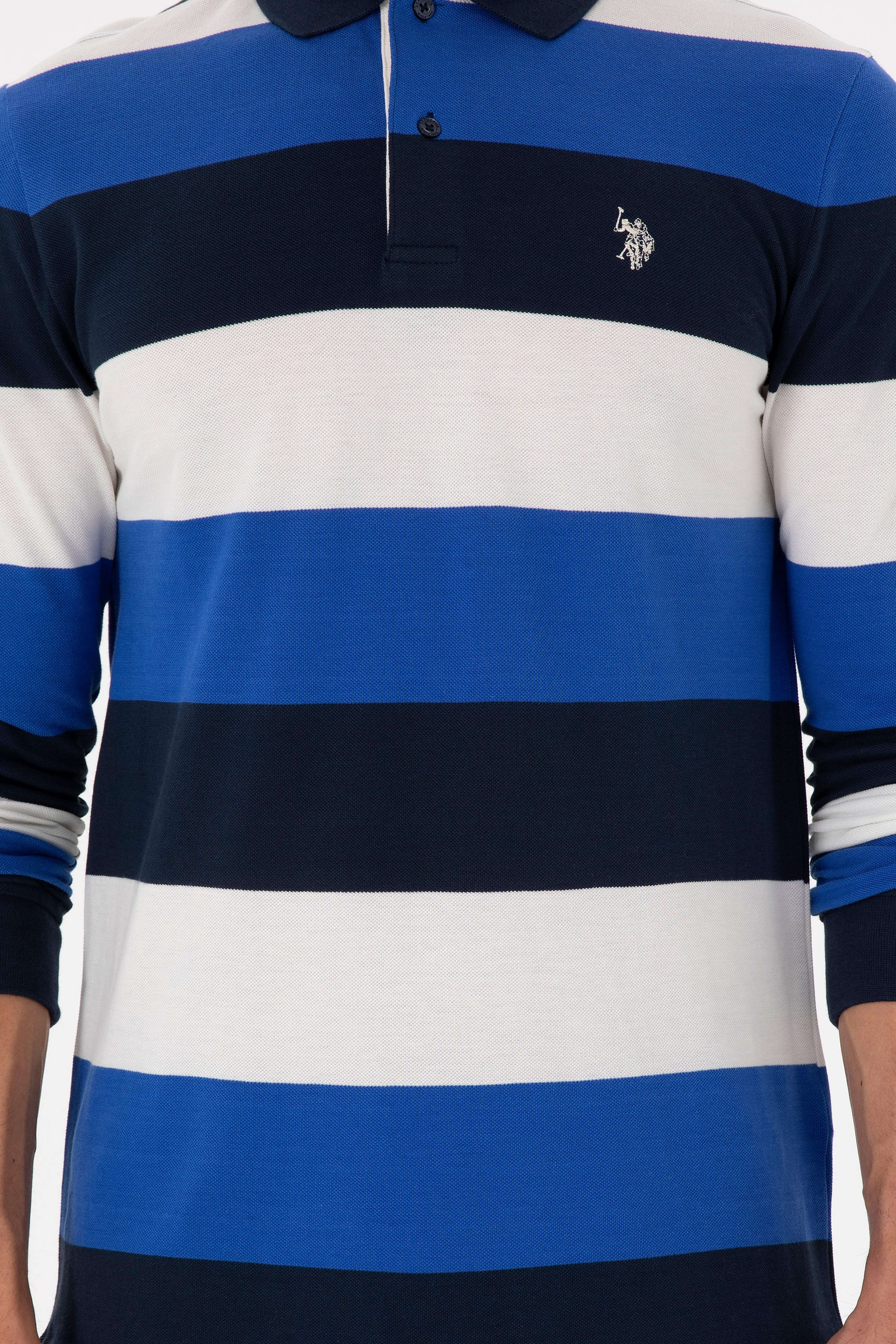 Erkek Regular Fit Polo Yaka Saks Sweatshirt