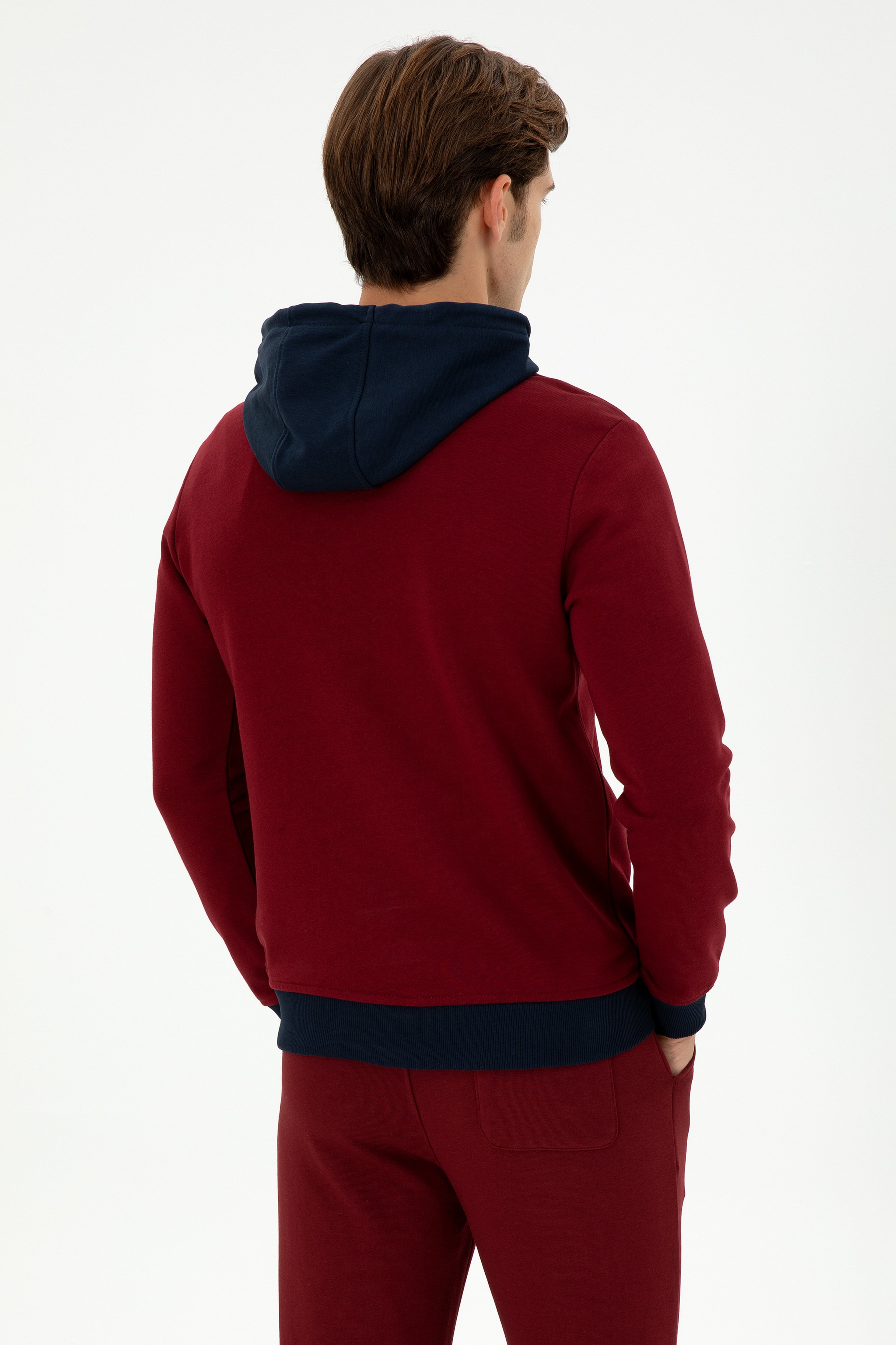 Erkek Bordo Sweatshirt - Image 5