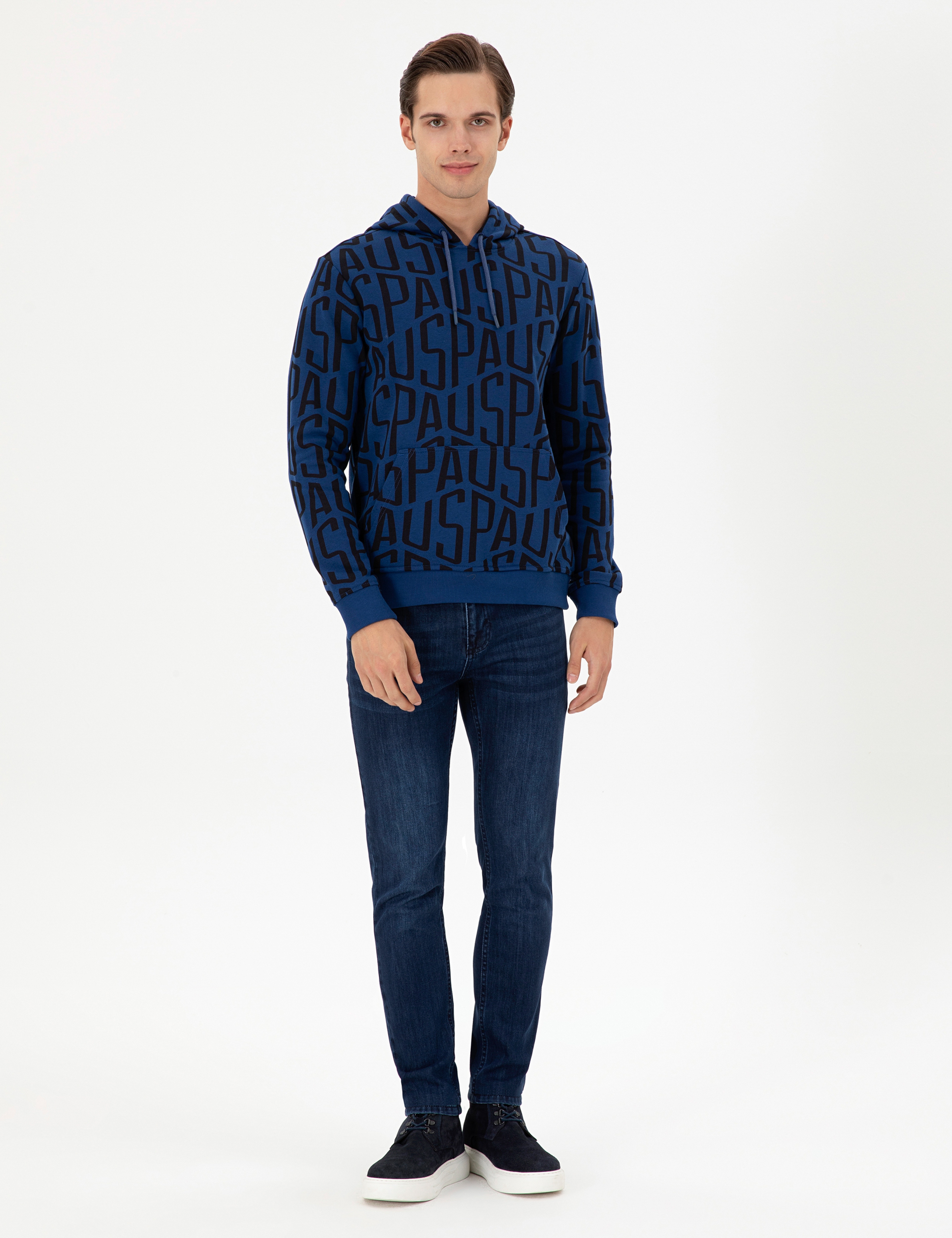 Erkek İndigo Sweatshirt - Image 4