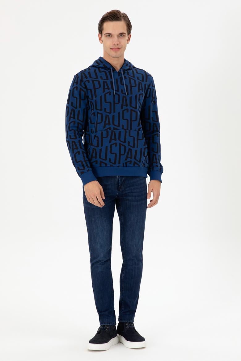 Erkek İndigo Sweatshirt - 50293445009