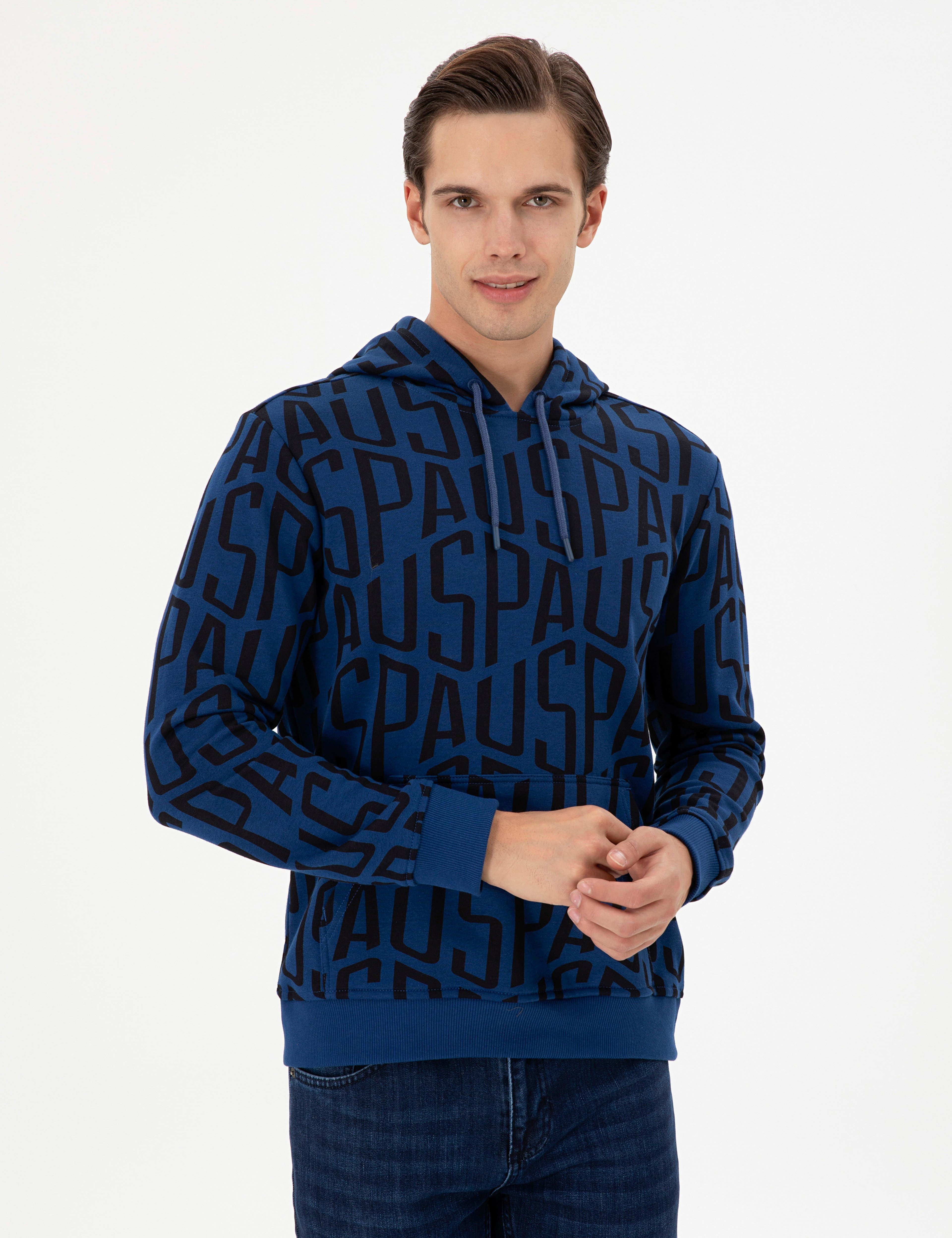 Erkek İndigo Sweatshirt - Image 3