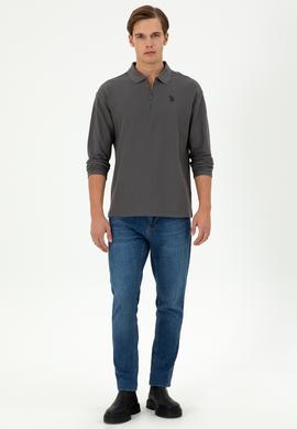 Erkek Comfort Fit Yarım Fermuarlı Antrasit Sweatshirt - 50293413007